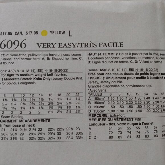 Pullover Tops Sewing Pattern Plus Size 14-22 UNCUT Butterick 6096 Modern Tunics - Picture 6 of 10